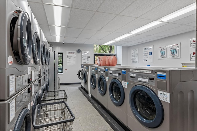 301 W 110th St Unit 2V, New York Manhattan, NY 10026 - shared laundry room featuring stacked washing machine and dryer and washing machine and dryer