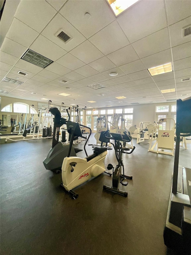 936 Tower Ridge Cir, Middletown, NY 10941 - exercise room featuring a paneled ceiling