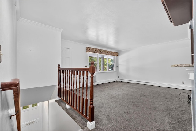 2710 S Rd Unit A4, Poughkeepsie, NY 12601 - hall featuring an upstairs landing, carpet flooring, and ornamental molding