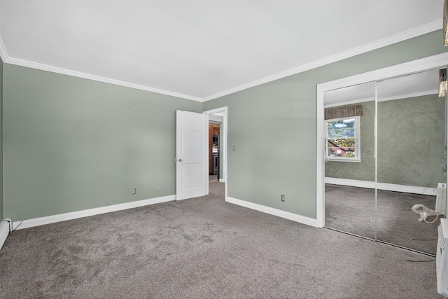 2710 S Rd Unit A4, Poughkeepsie, NY 12601 - unfurnished bedroom featuring ornamental molding, carpet flooring, and a closet