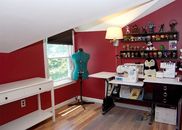 73 Peconic St, Selden, NY 11784 - home office with wood finished floors and lofted ceiling