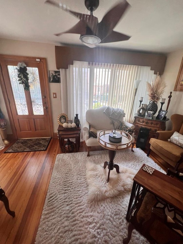 1607 E 43rd St, Brooklyn, NY 11234 - living room featuring ceiling fan, healthy amount of natural light, and wood finished floors