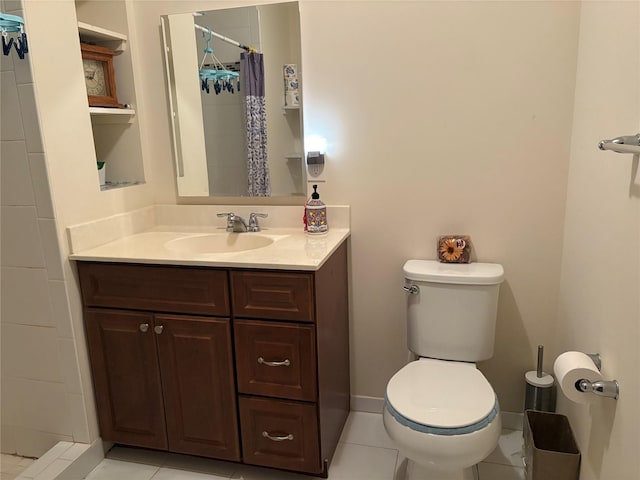132 Weatherby Ln Unit 132, Central Islip, NY 11722 - bathroom featuring vanity, a shower with curtain, and tile patterned floors