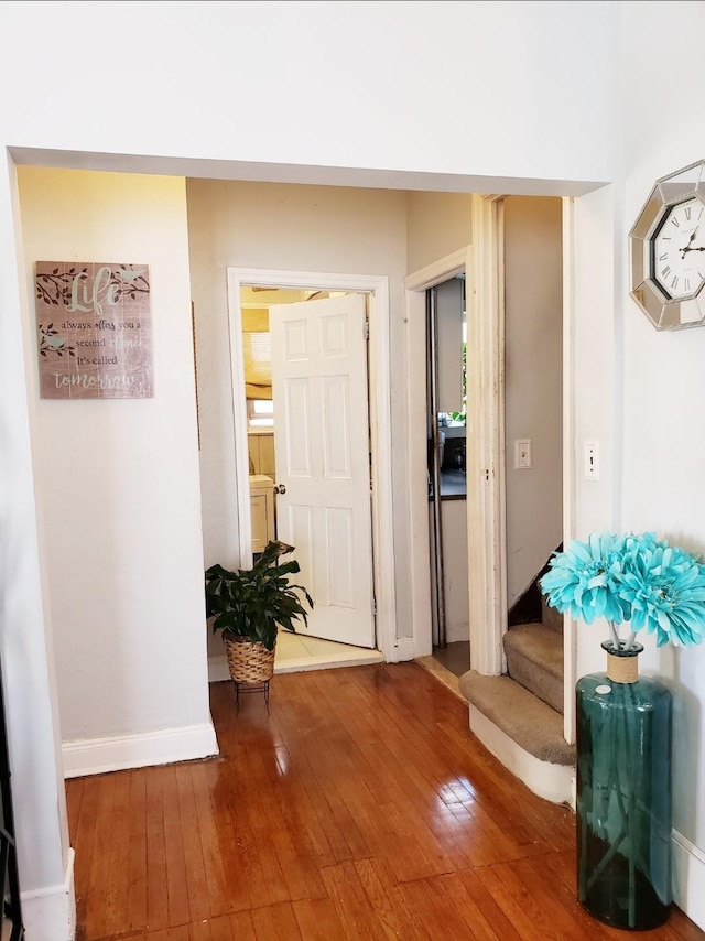 269 Windsor Pkwy, Hempstead, NY 11550 - entrance foyer with hardwood / wood-style floors and stairs
