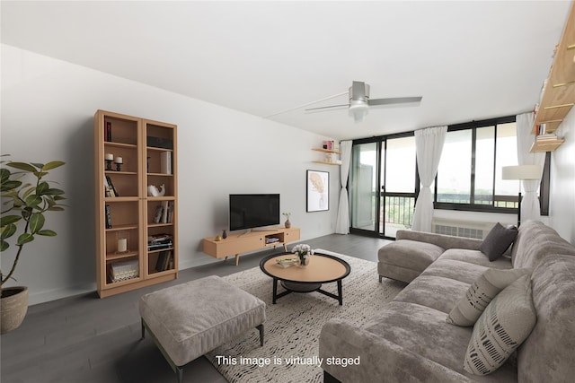 152-18 Union Tpke Unit 12T, Flushing, NY 11367 - living room with wood finished floors and ceiling fan