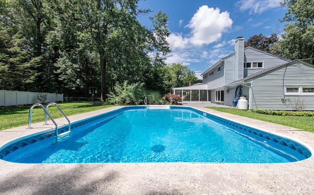 3 N Jackson Rd, Poughkeepsie, NY 12603 - view of pool featuring a sunroom
