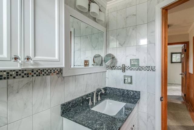 3 N Jackson Rd, Poughkeepsie, NY 12603 - bathroom featuring ornamental molding and vanity