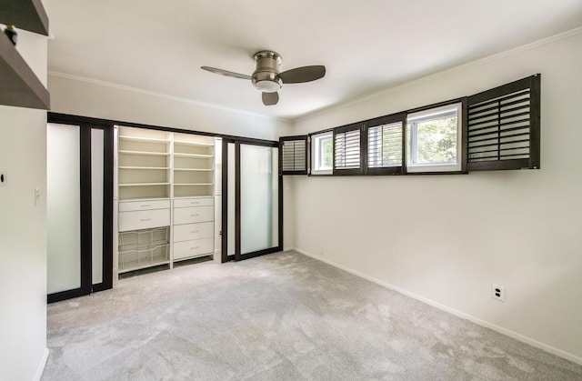 3 N Jackson Rd, Poughkeepsie, NY 12603 - unfurnished bedroom featuring ornamental molding, carpet, and ceiling fan