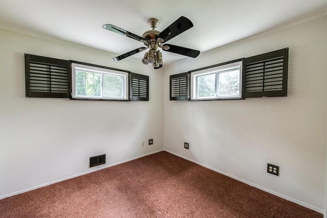 3 N Jackson Rd, Poughkeepsie, NY 12603 - spare room featuring healthy amount of natural light, carpet flooring, crown molding, and ceiling fan