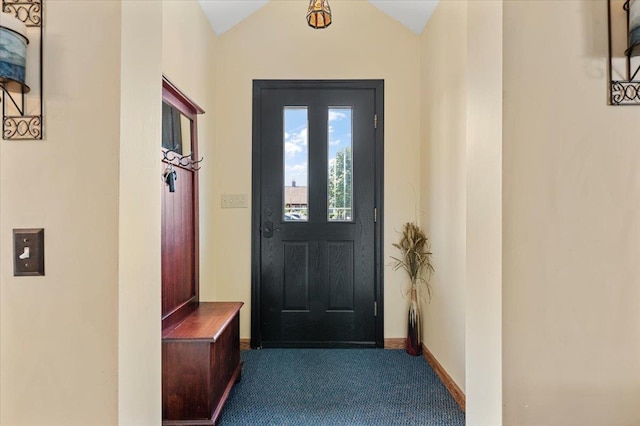 8 Pearl St, Bethpage, NY 11714 - carpeted entrance foyer with lofted ceiling and baseboards
