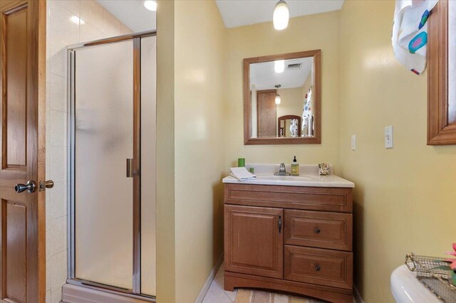 8 Pearl St, Bethpage, NY 11714 - bathroom featuring a stall shower and vanity