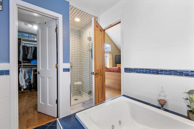8 Pearl St, Bethpage, NY 11714 - ensuite bathroom with a stall shower, a whirlpool tub, and a spacious closet
