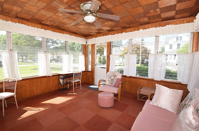 57 Nieman Ave, Lynbrook, NY 11563 - sunroom / solarium featuring wooden walls and tile patterned floors