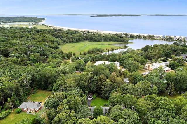 22 Turtle Cove Dr, Southampton, NY 11968 - drone / aerial view of a nearby body of water and a heavily wooded area