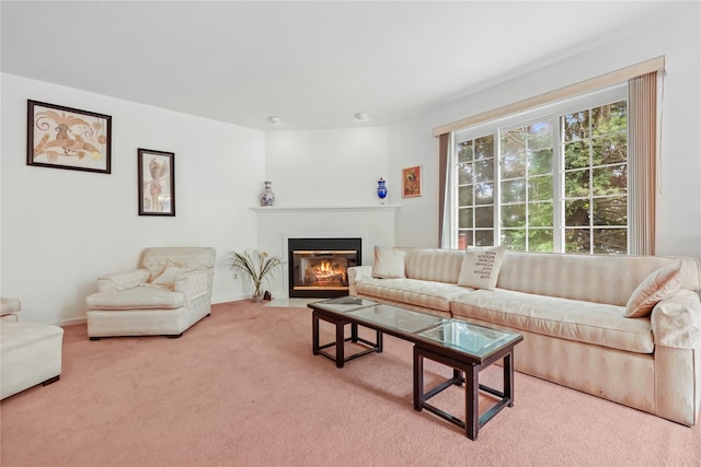 1105 Farmdale Rd, Brewster, NY 10509 - living room with a fireplace with flush hearth and carpet