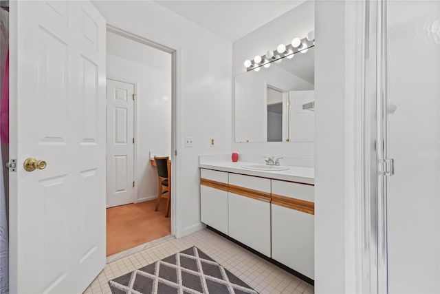 1105 Farmdale Rd, Brewster, NY 10509 - full bath featuring vanity, tile patterned flooring, and a shower with shower door