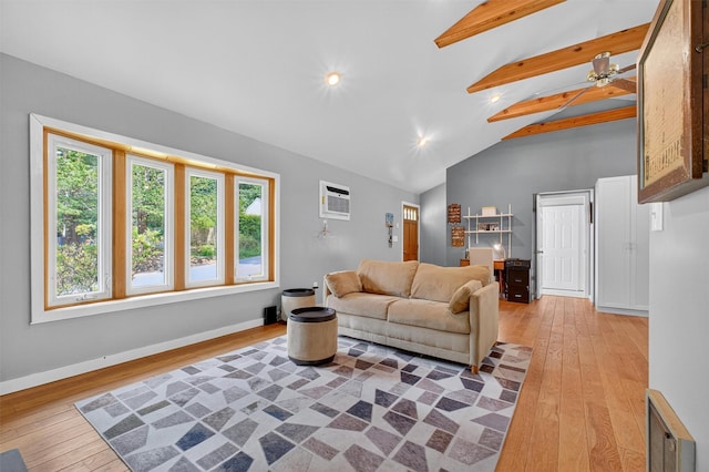 69 Floradan Rd, Putnam Valley, NY 10579 - living room featuring light wood finished floors, high vaulted ceiling, and beam ceiling