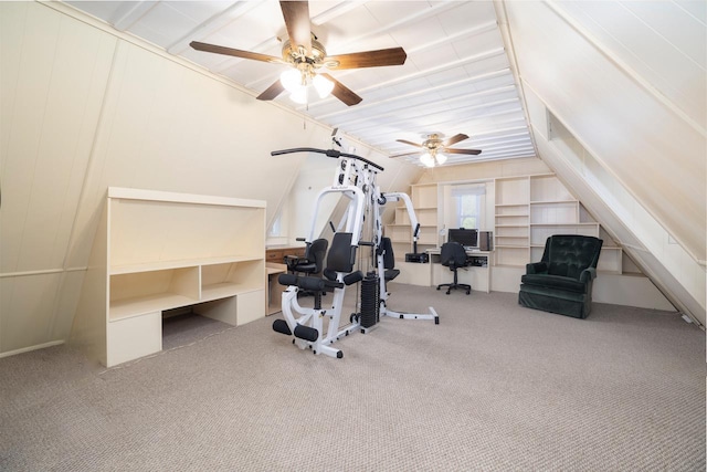 11 Loel Ct, Rockville Centre, NY 11570 - exercise room with ceiling fan and carpet flooring