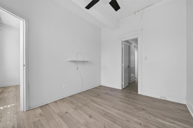 17 Palmetto St, Brooklyn, NY 11221 - unfurnished room featuring a ceiling fan, light wood-style flooring, and ornamental molding