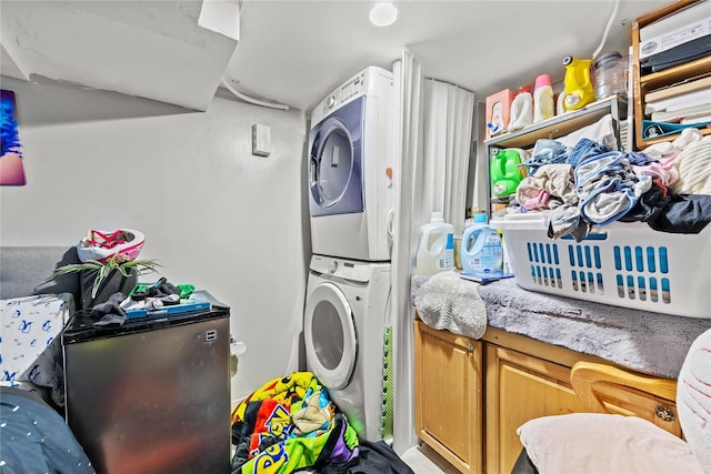 2719 Hering Ave, Bronx, NY 10469 - laundry area with stacked washer / drying machine