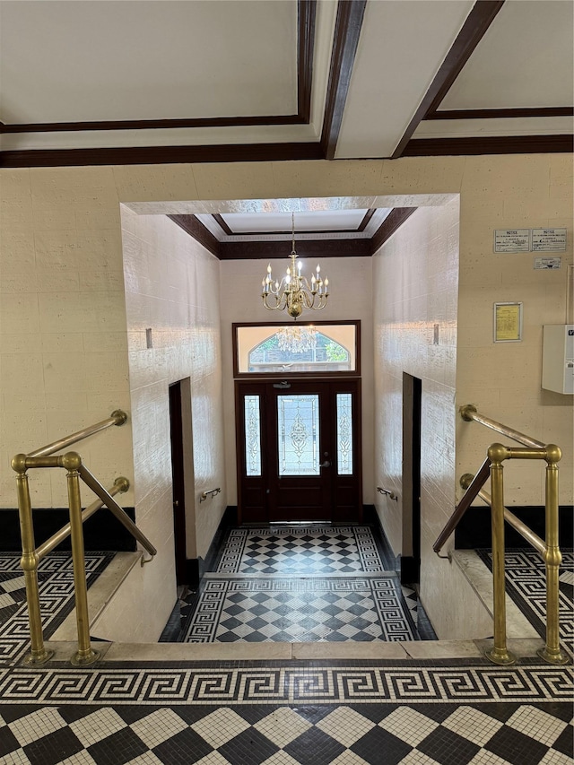 2922 Barnes Ave Unit 3A, Bronx, NY 10467 - entrance foyer featuring a chandelier and ornamental molding