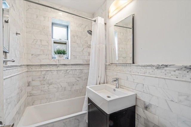 30-69 Hobart St Unit 2P, Woodside, NY 11377 - full bath with tile walls, vanity, and tiled shower / bath