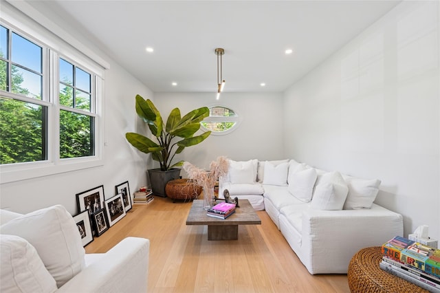 5 Kings Ln, Southampton, NY 11968 - living area featuring healthy amount of natural light, recessed lighting, and light wood-style flooring