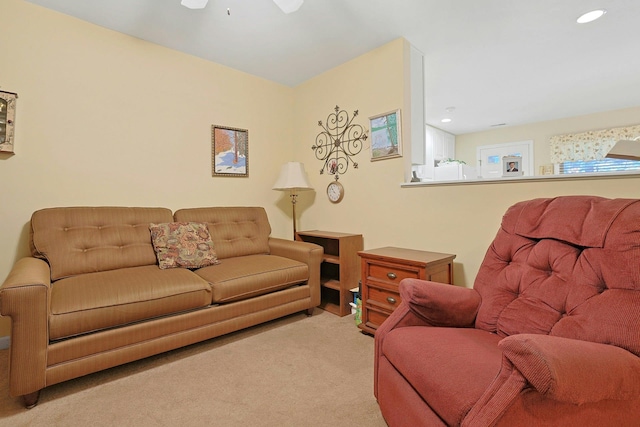 30 Windsor Cir Unit 30, New City, NY 10956 - carpeted living area featuring a ceiling fan and recessed lighting