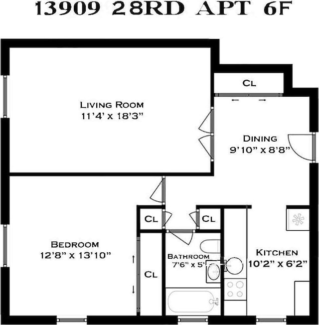 139-09 28th Rd Unit 6F, Flushing, NY 11354 - view of home floor plan