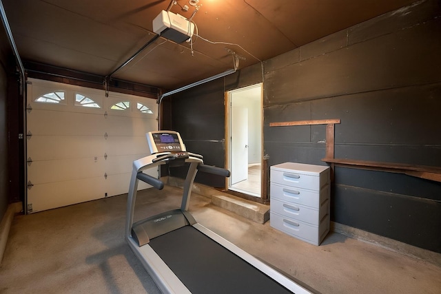 61 Ulster Ave, West Babylon, NY 11704 - workout area with a garage