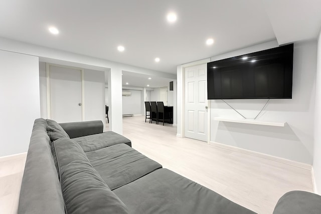 61 Ulster Ave, West Babylon, NY 11704 - living room featuring recessed lighting and light wood-style floors