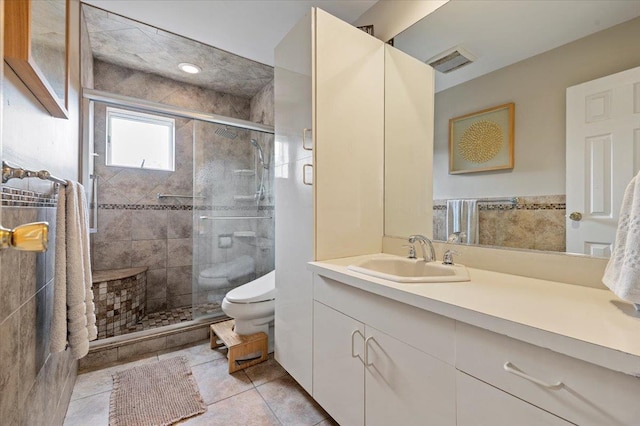 25 Amapola Ln, Kings Park, NY 11754 - full bathroom with vanity, a shower stall, and tile patterned floors