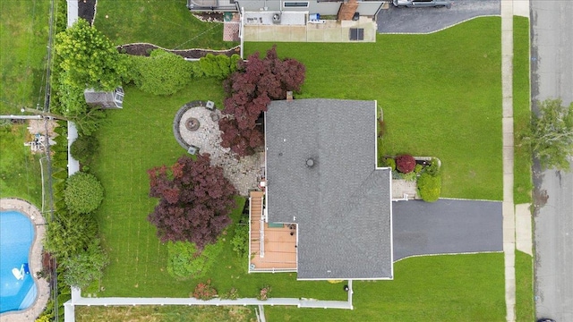 25 Amapola Ln, Kings Park, NY 11754 - view from above of property with a pool