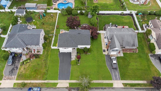 25 Amapola Ln, Kings Park, NY 11754 - aerial perspective of suburban area with a pool