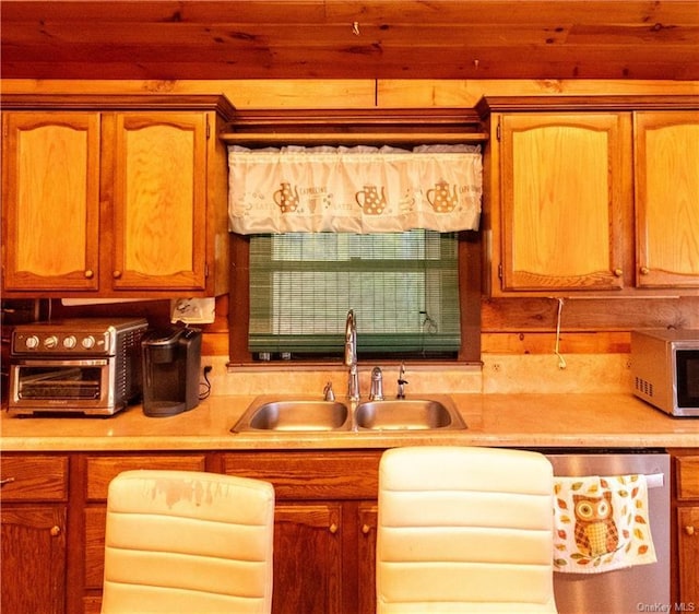 9 Low Rd, Wallkill, NY 12589 - kitchen featuring light countertops, dishwasher, and brown cabinets