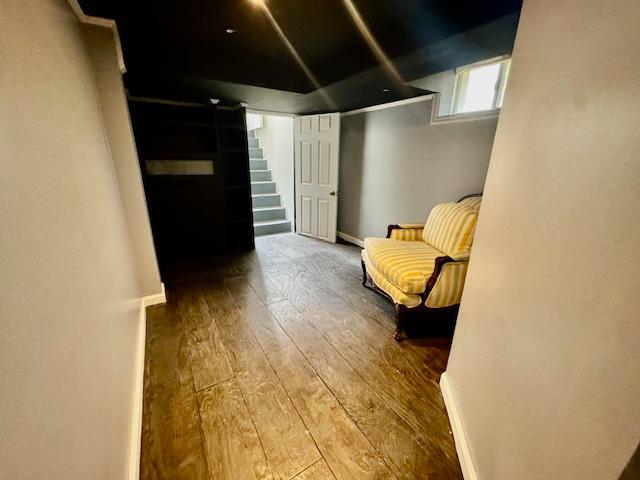 987 E Prospect St, Woodmere, NY 11598 - hall featuring wood-type flooring and stairs