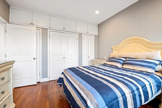 819 Broadway Unit 1G, Woodmere, NY 11598 - bedroom featuring recessed lighting, dark wood-style floors, and a closet