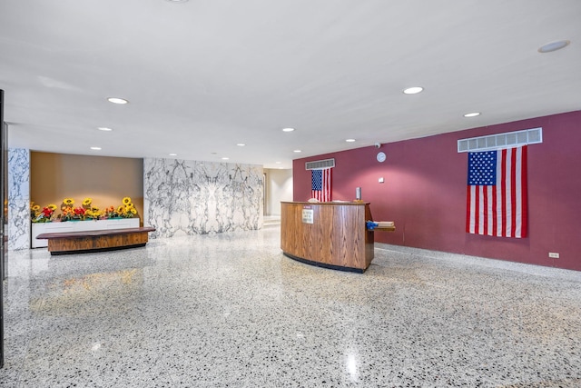 142-05 Roosevelt Ave Unit 627, Flushing, NY 11354 - indoor dry bar with speckled floor and recessed lighting