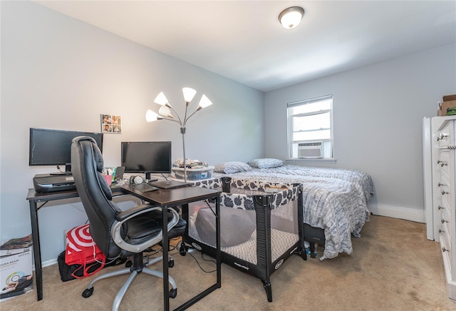 1051 Bay 32nd St, Bayswater, NY 11691 - carpeted bedroom featuring an office area and baseboards