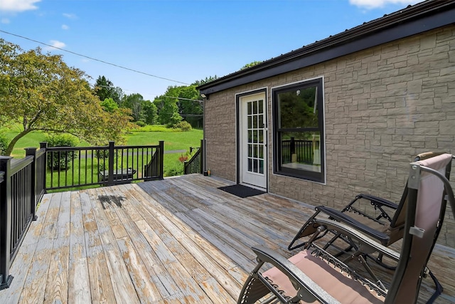 130 Marcus Rd, Ellenville, NY 12428 - wooden deck with a yard