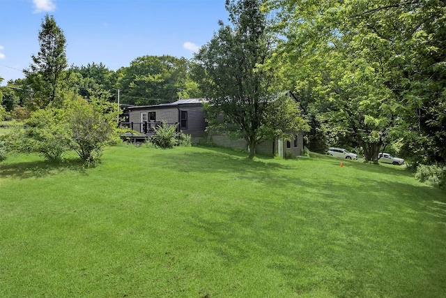 130 Marcus Rd, Ellenville, NY 12428 - view of green lawn featuring a deck