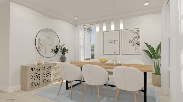 100 Rogers Ave Unit 901, Westhampton Beach, NY 11978 - dining space with baseboards and recessed lighting