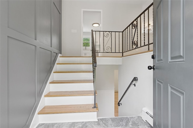 297 Farm To Market Rd, Brewster, NY 10509 - stairway with a baseboard heating unit