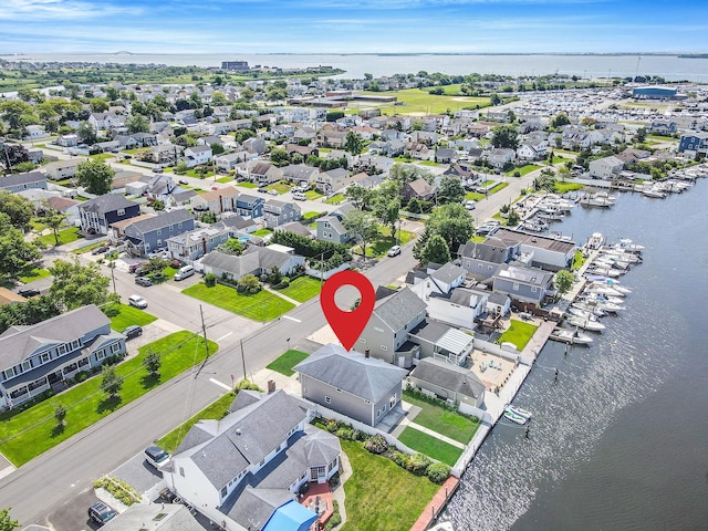 248 E Shore Rd, Lindenhurst, NY 11757 - aerial perspective of suburban area with a nearby body of water