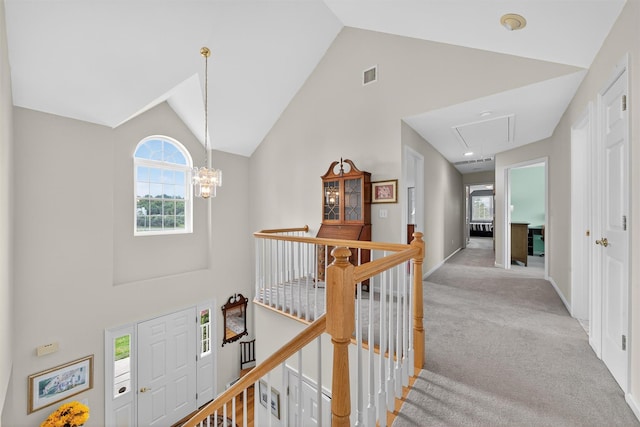 106 Maple Ave, Goshen, NY 10924 - foyer featuring high vaulted ceiling and carpet floors