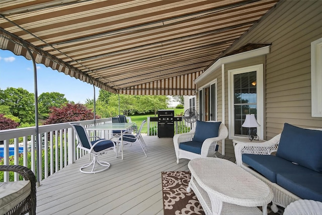 106 Maple Ave, Goshen, NY 10924 - wooden terrace featuring outdoor dining area, area for grilling, and outdoor lounge area