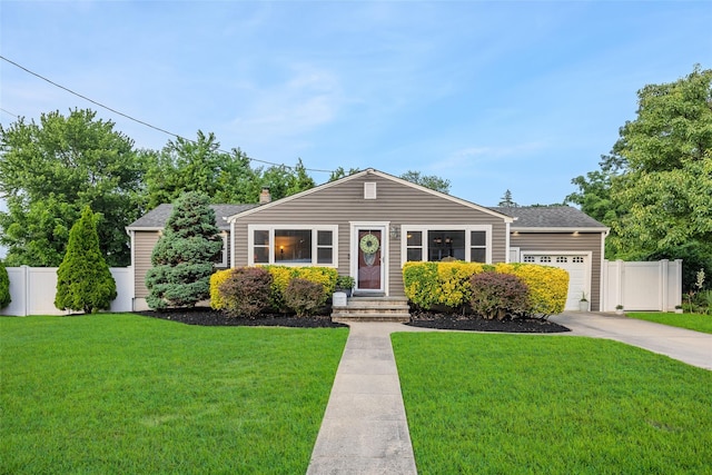 414 Pecan St, Lindenhurst, NY 11757 - view of front of property with an attached garage, driveway, a chimney, and a shingled roof