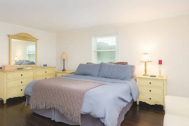 414 Pecan St, Lindenhurst, NY 11757 - bedroom with dark wood finished floors and ornamental molding