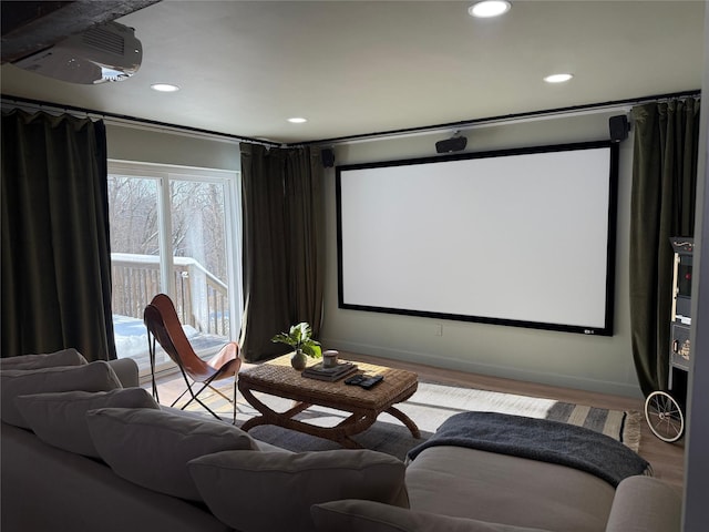 27 Maple Rd, Lake Peekskill, NY 10537 - home theater room featuring recessed lighting and light wood finished floors