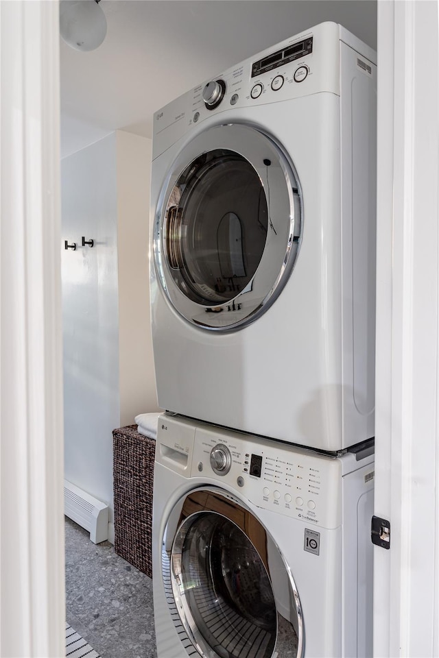 27 Maple Rd, Lake Peekskill, NY 10537 - washroom with stacked washer / dryer